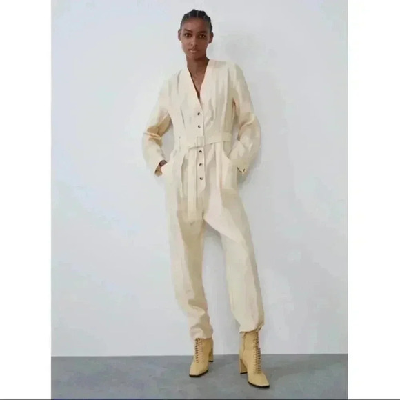 Zara Cream Jumpsuit - Picture 1 of 5